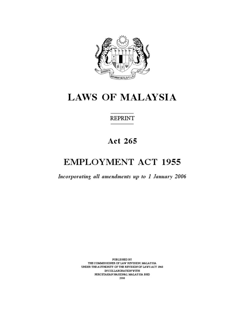 Akta Pekerjaan 1955 Bahasa Melayu PDF